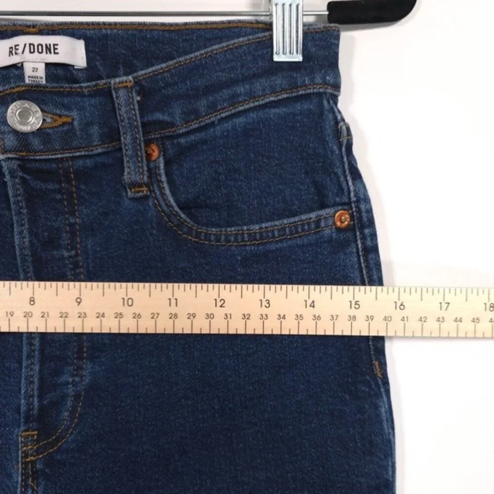 RE/DONE Women's Jeans 90s HIGH RISE ANKLE CROP Size 27 Button Fly 190-3WHRAC DRW